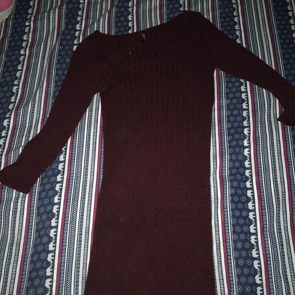 Long tight burgundy dress!